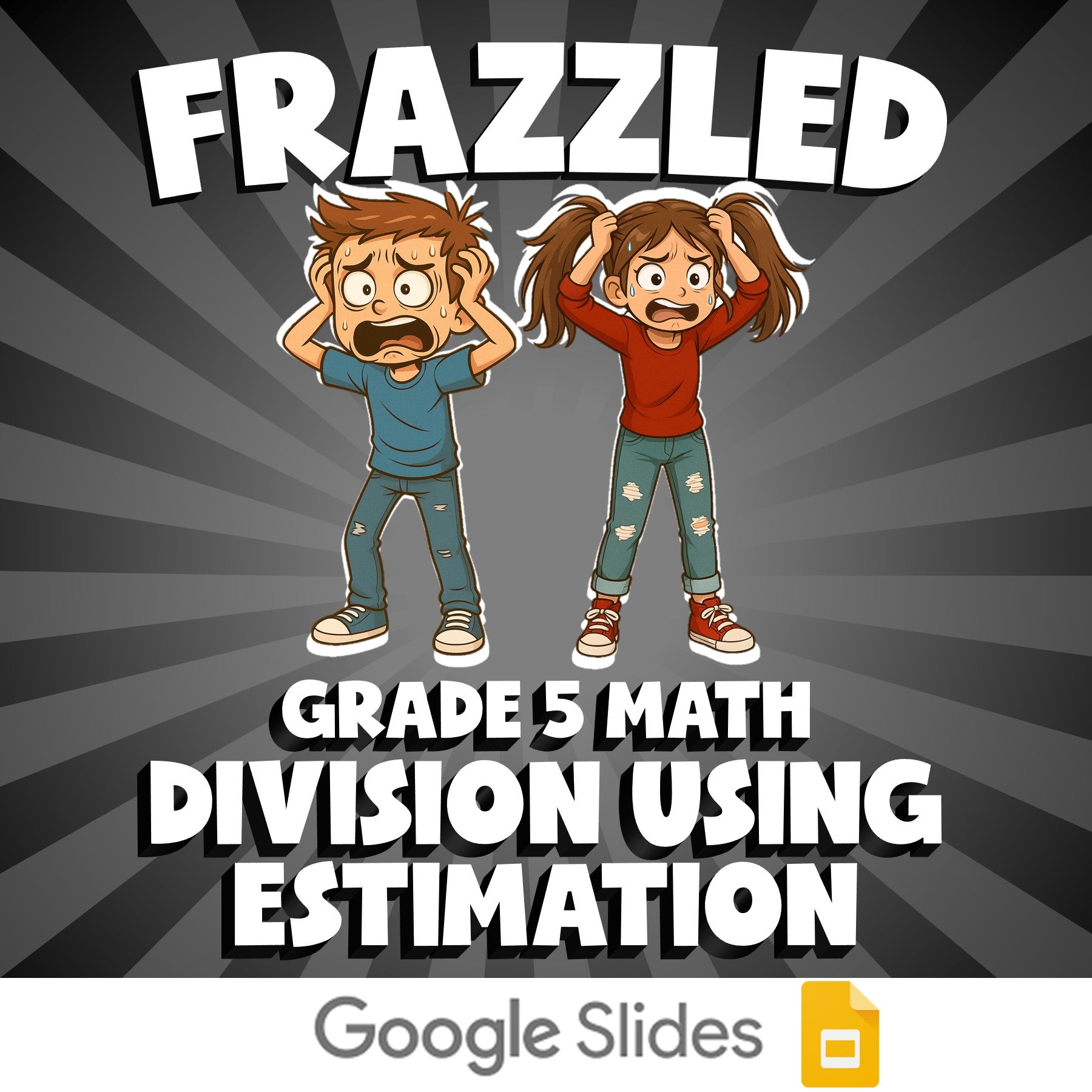 Division Using Estimation FRAZZLED Math Game - No Prep Grade 5 Review Activity