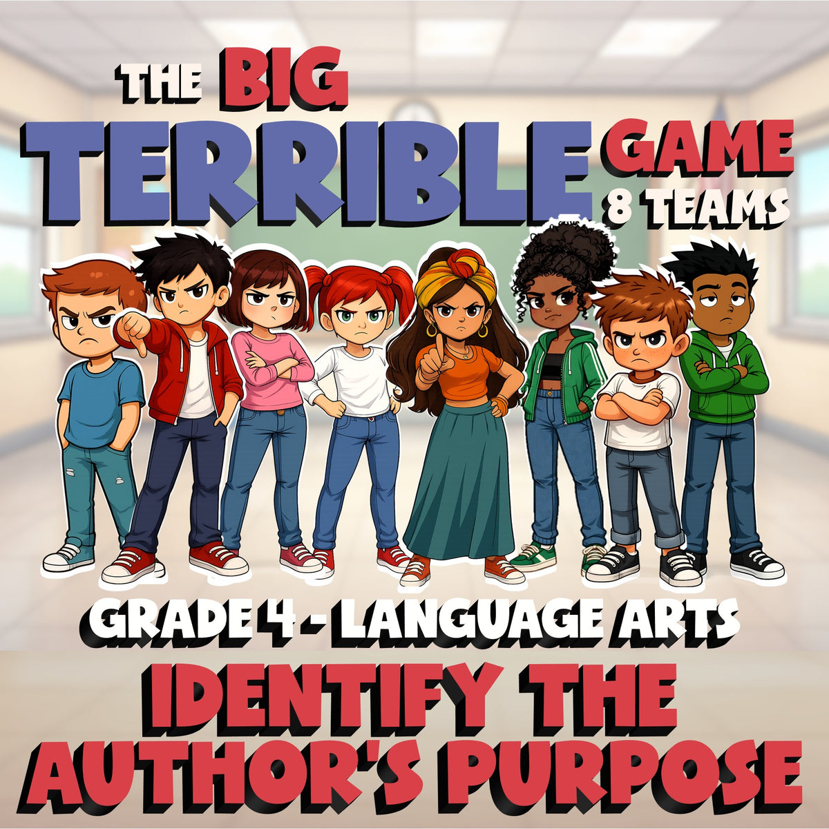 Identify the Author’s Purpose BIG TERRIBLE GAME - No Prep Grade 4 ELA Review