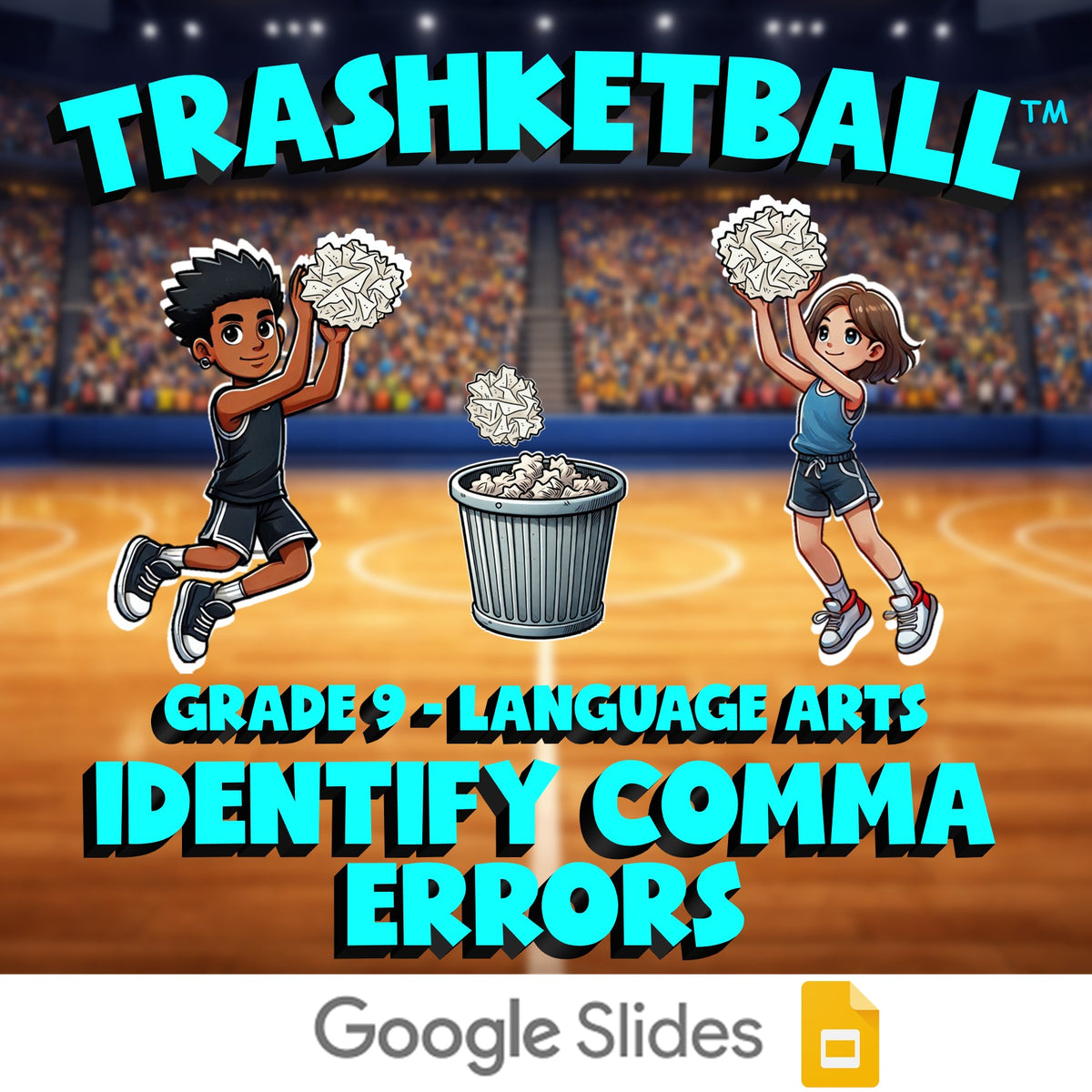 Identify Comma Errors TRASHKETBALL ELA Game - No Prep Grade 9 Review Activity