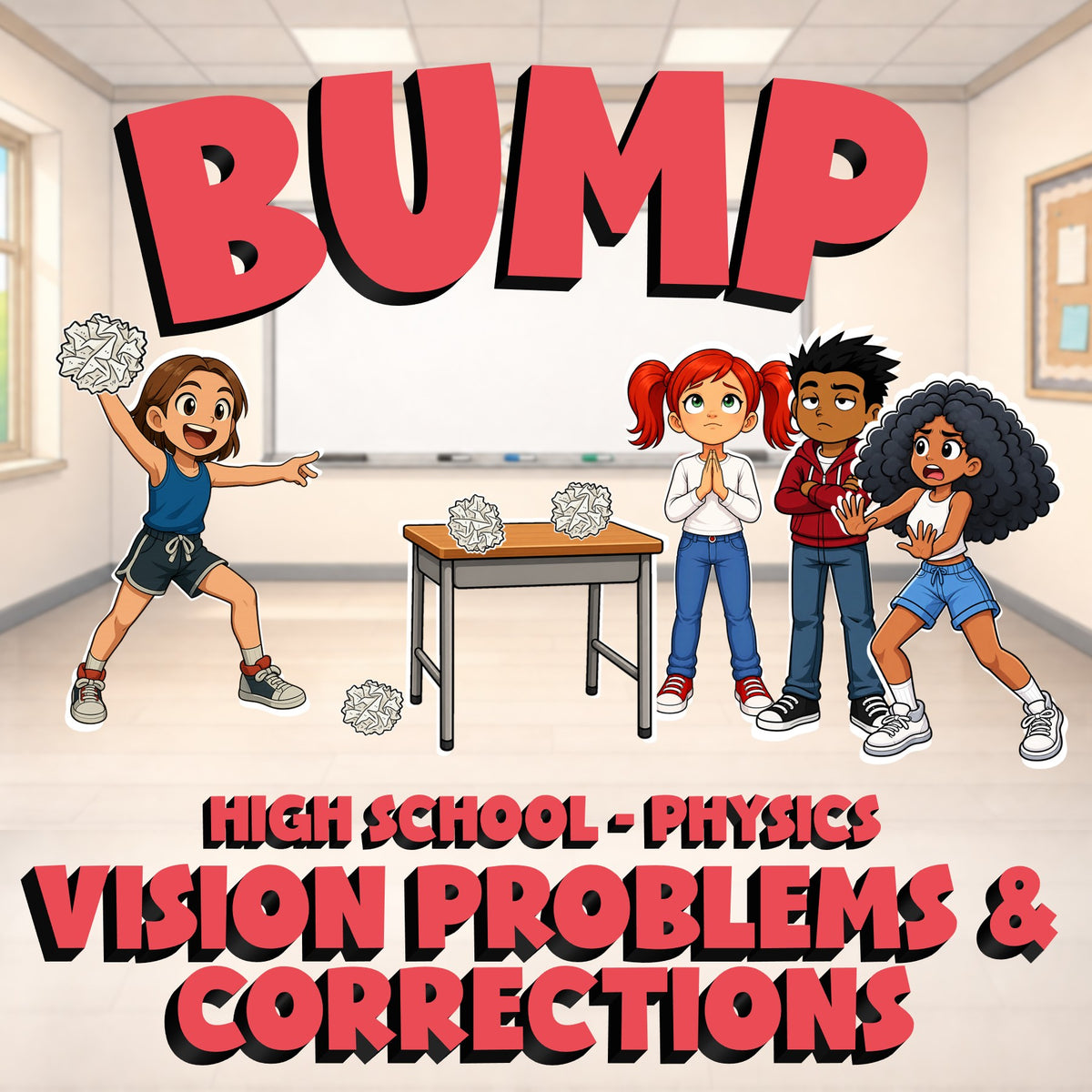 Vision Problems & Corrections BUMP Science Game - No Prep Physics Review