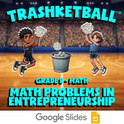 Math Problems in Entrepreneurship TRASHKETBALL Math Game - No Prep Grade 8