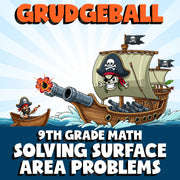 Solving Surface Area Problems GRUDGEBALL Math Game - No Prep Grade 9 Review