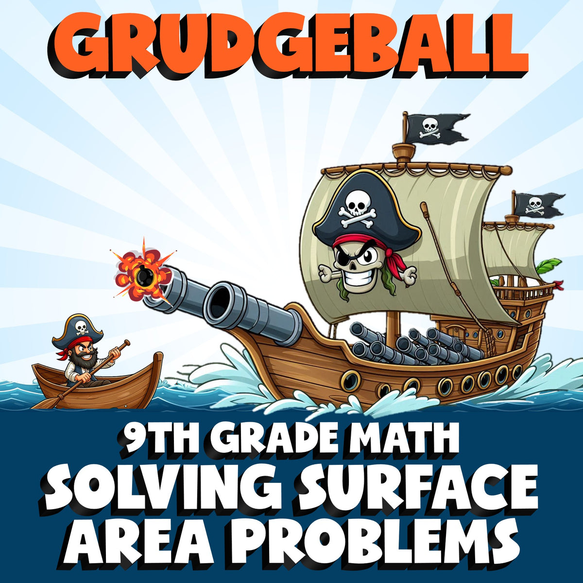 Solving Surface Area Problems GRUDGEBALL Math Game - No Prep Grade 9 Review