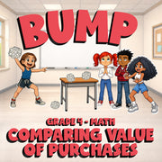 Comparing Value of Purchases BUMP Math Game - No Prep Grade 4 Review Activity