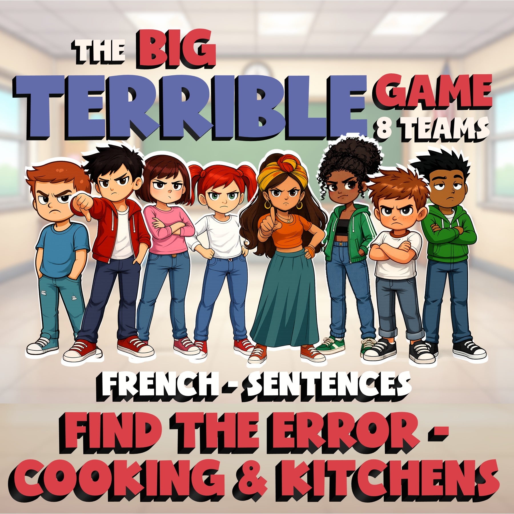Find the Error - Cooking & Kitchens BIG TERRIBLE GAME - No Prep French Exercise