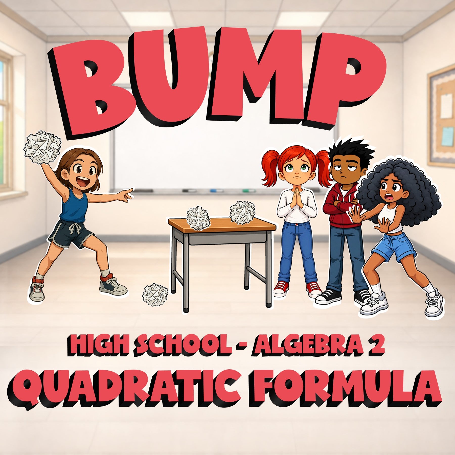 Quadratic Formula BUMP Math Game - No Prep Algebra 2 Review Activity