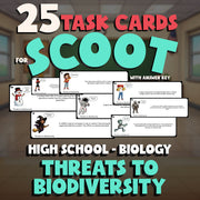 Threats to Biodiversity SCOOT TASK CARDS Science Game - No Prep Biology Review