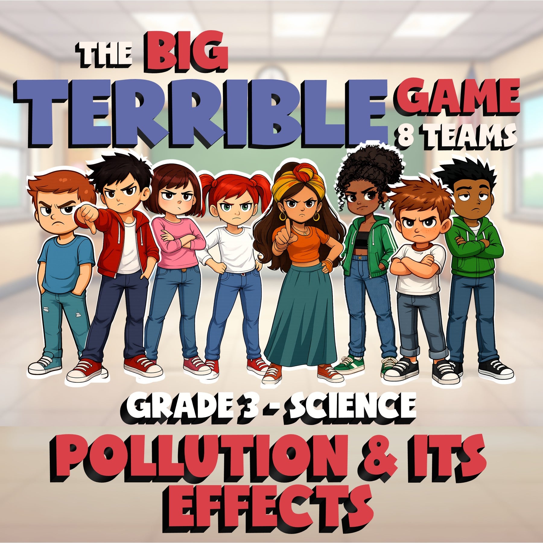 Pollution & Its Effects BIG TERRIBLE GAME - No Prep Grade 3 Science Review