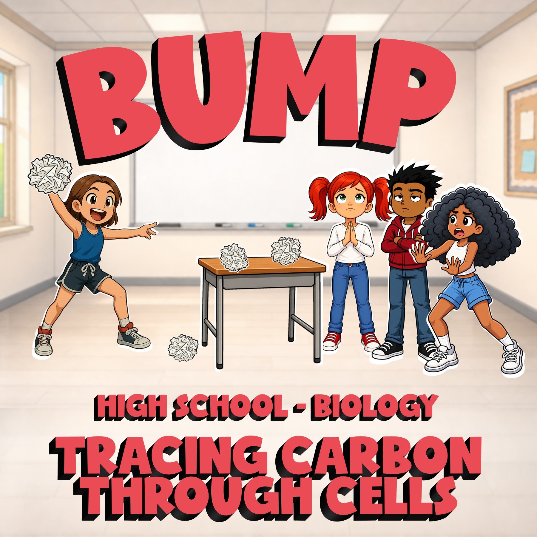 Tracing Carbon Through Cells BUMP Science Game - No Prep Biology Review Activity