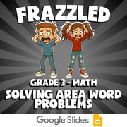 Solving Area Word Problems FRAZZLED Math Game - No Prep Grade 3 Review Activity