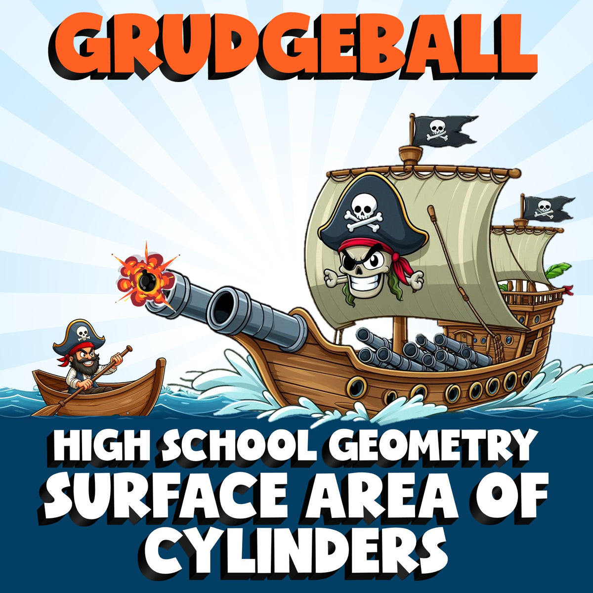 Surface Area of Cylinders GRUDGEBALL Math Game - No Prep Geometry Review