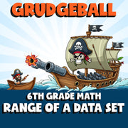 Range of a Data Set GRUDGEBALL Math Game - No Prep Grade 6 Review Activity