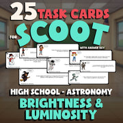 Brightness & Luminosity SCOOT TASK CARDS Science Game - No Prep Astronomy Review