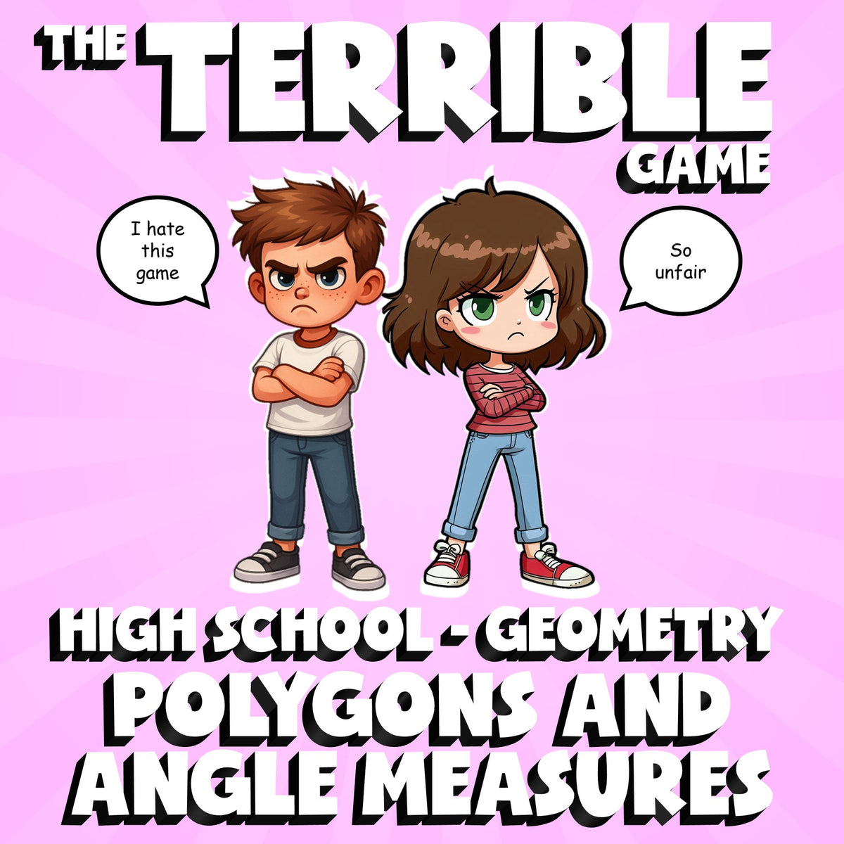 Polygons and Angle Measures THE TERRIBLE GAME - No Prep Geometry Math Review