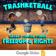 Freedom & Rights TRASHKETBALL Socials Game - No Prep Grade 3 Review Activity