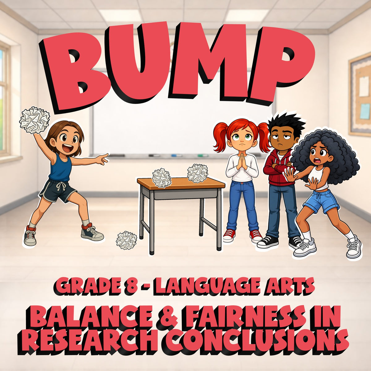 Balance & Fairness in Research Conclusions BUMP ELA Game - No Prep Grade 8