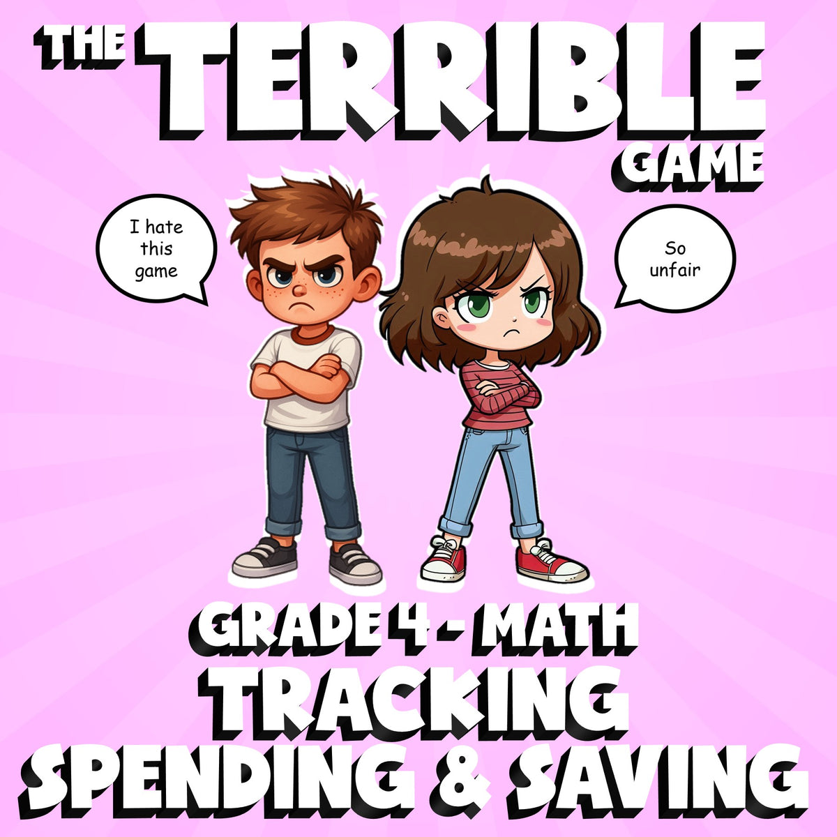 Tracking Spending & Saving THE TERRIBLE GAME - No Prep Grade 4 Math Review