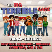 Sentence Scramble - Numbers, Counting, Age & Use BIG TERRIBLE GAME - French