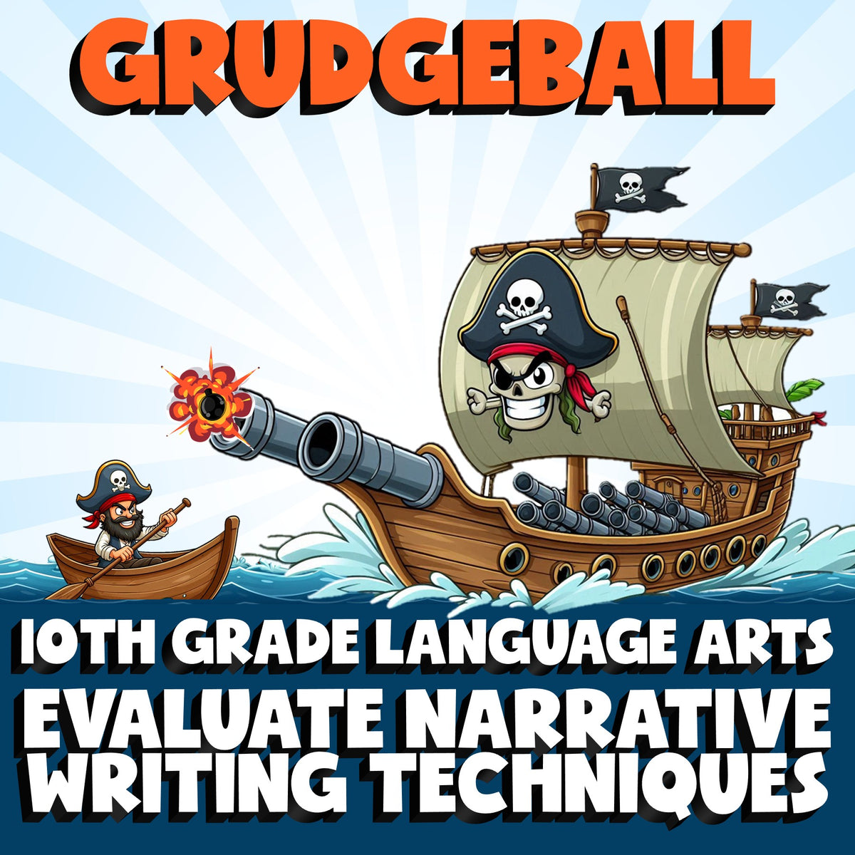 Evaluate Narrative Writing Techniques GRUDGEBALL ELA Game - No Prep Grade 10