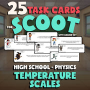 Temperature Scales SCOOT TASK CARDS Science Game - No Prep Physics Review