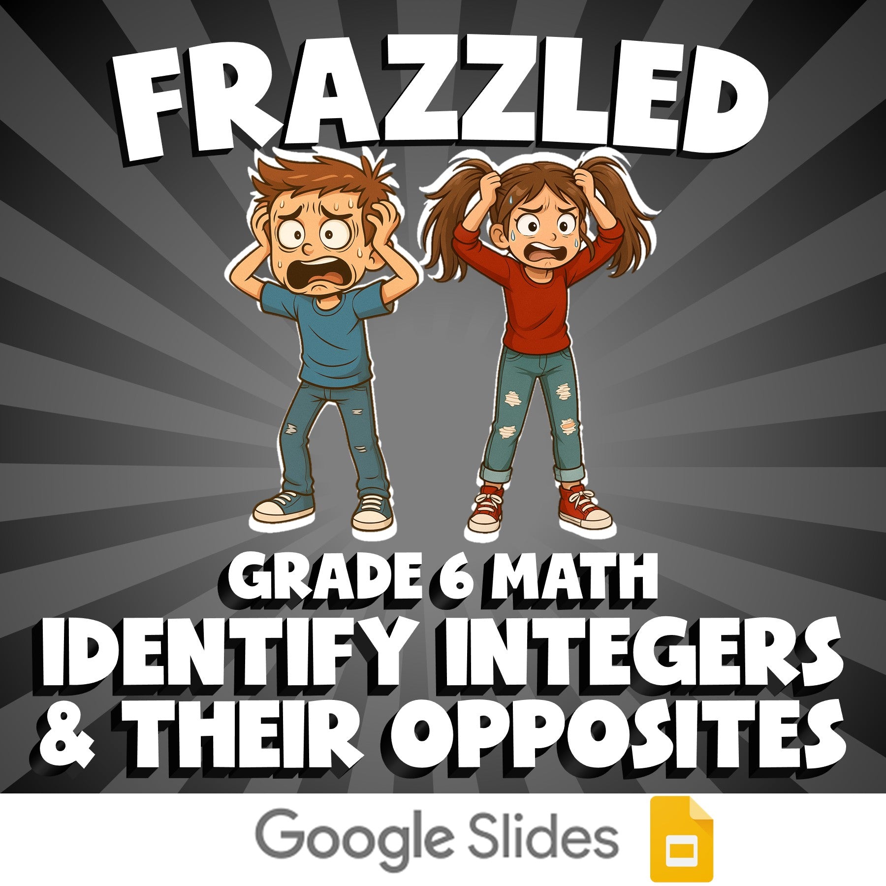 Identify Integers & Their Opposites FRAZZLED Math Game - No Prep Grade 6 Review