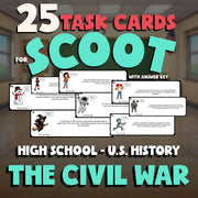 The Civil War SCOOT TASK CARDS U.S. History Game - No Prep Review Activity