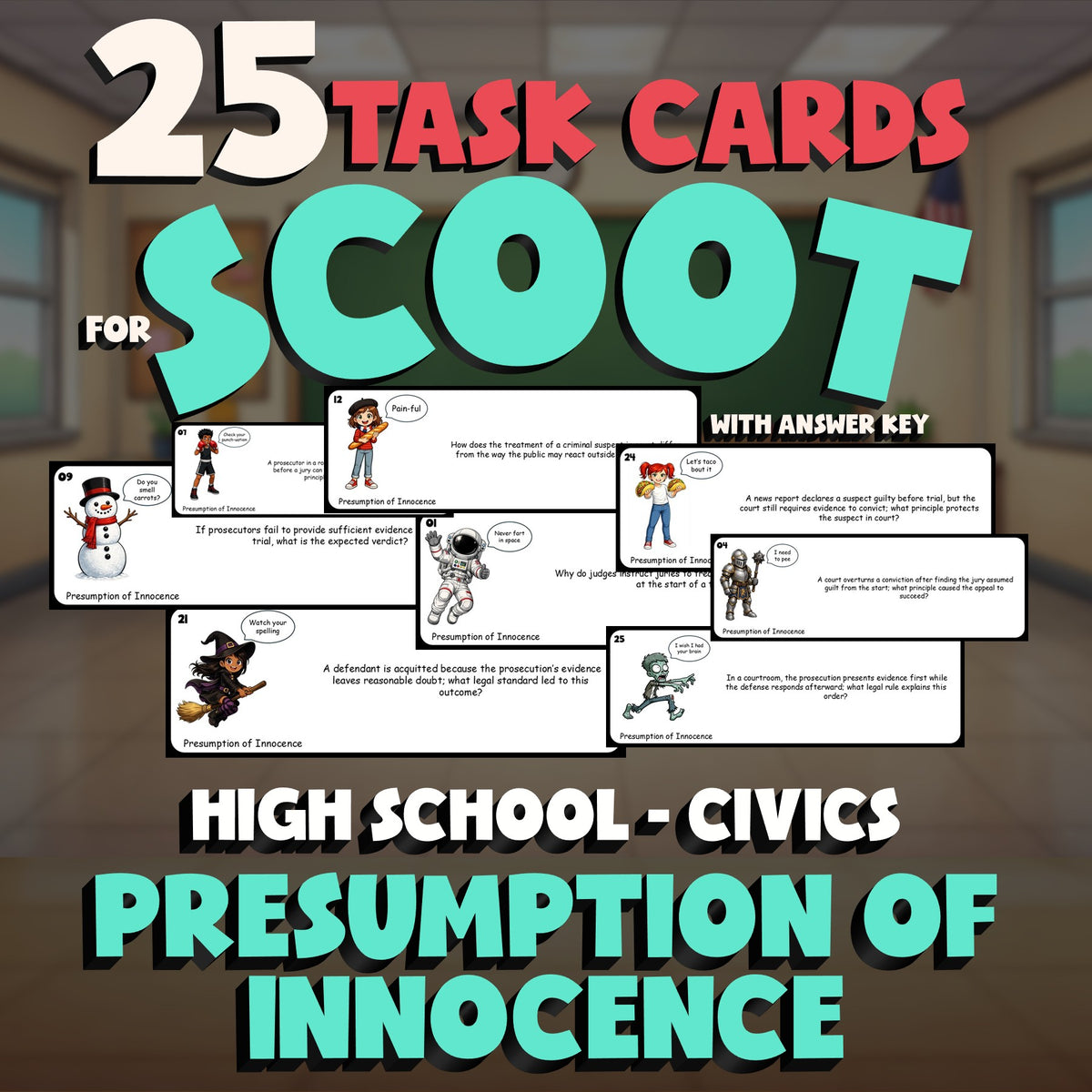 Presumption of Innocence SCOOT TASK CARDS Civics Game - No Prep Review Activity