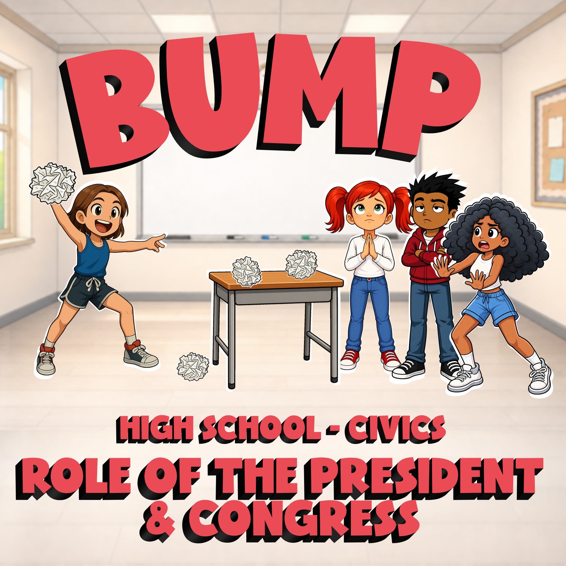 Role of the President & Congress BUMP Civics Game - No Prep Review Activity