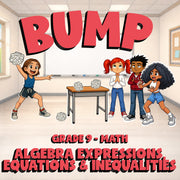 Algebra Expressions, Equations & Inequalities BUMP Math Game - No Prep Grade 9