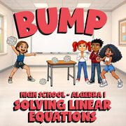 Solving Linear Equations BUMP Math Game - No Prep Algebra 1 Review Activity