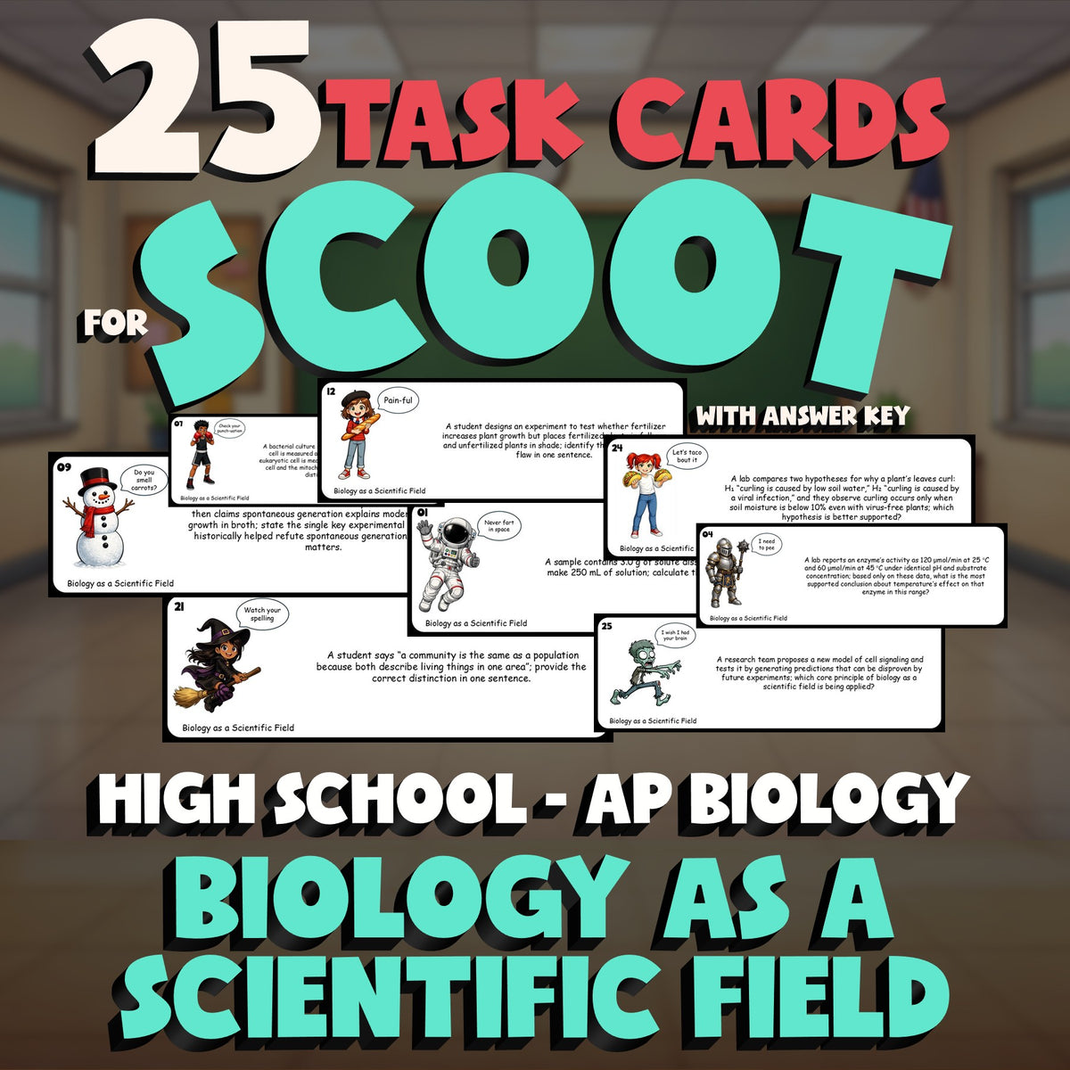 Biology as a Scientific Field SCOOT TASK CARDS Science Game - No Prep AP Biology