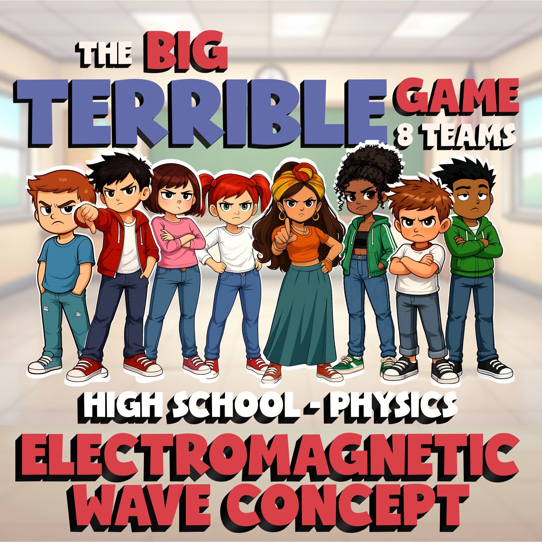 Electromagnetic Wave Concept BIG TERRIBLE GAME - No Prep Physics Science Review