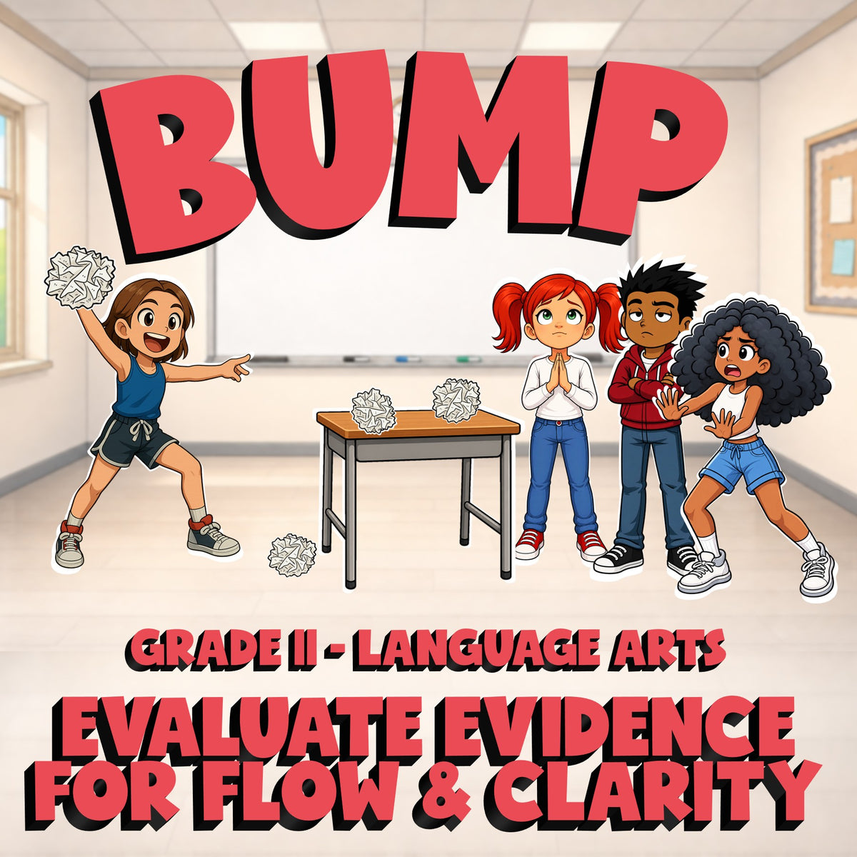 Evaluate Evidence for Flow & Clarity BUMP ELA Game - No Prep Grade 11 Review