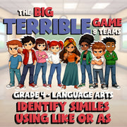 Identify Similes Using Like or As BIG TERRIBLE GAME - No Prep Grade 4 ELA Review