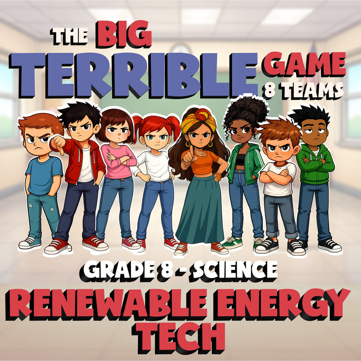 Renewable Energy Tech BIG TERRIBLE GAME - No Prep Grade 8 Science Review