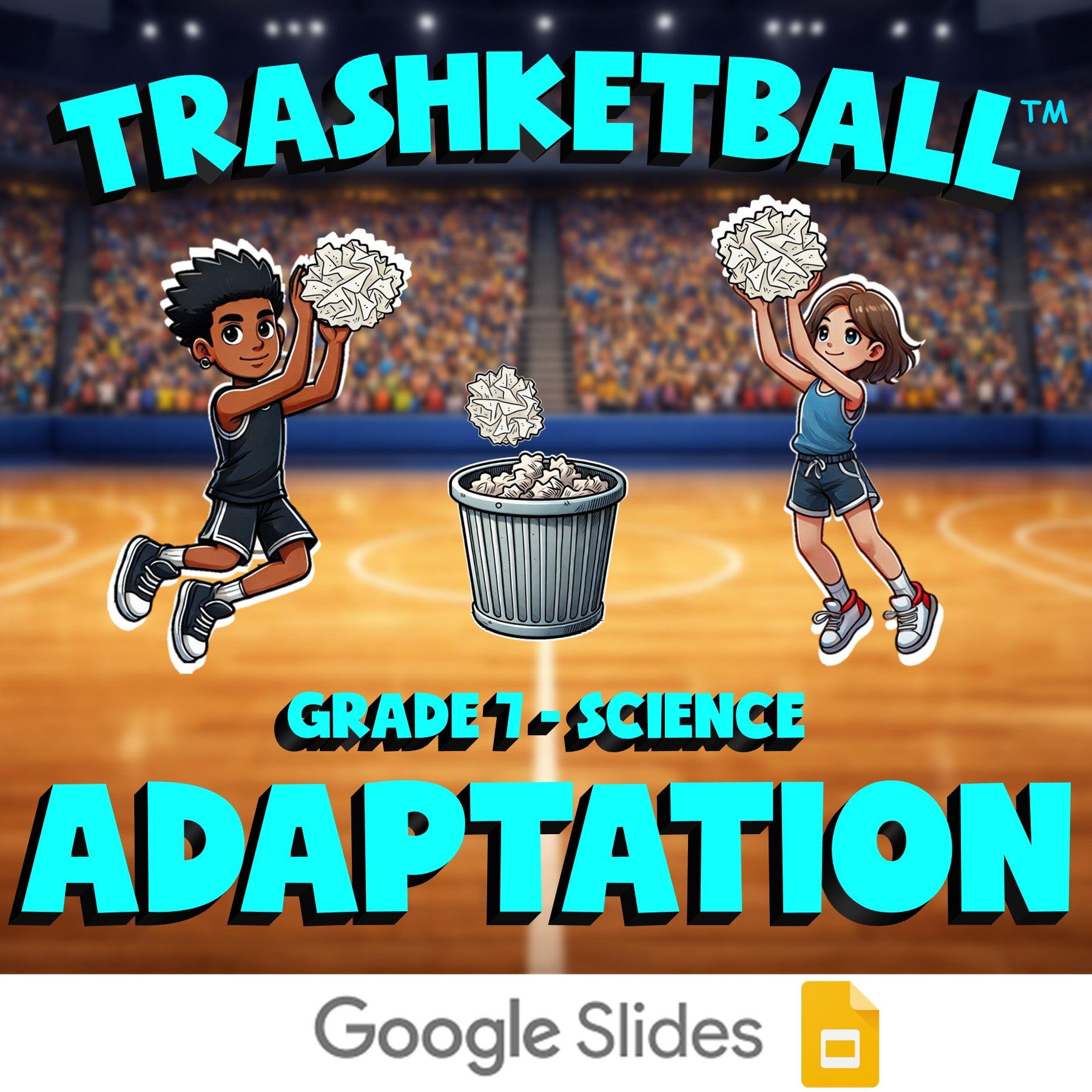 Adaptation TRASHKETBALL Science Game - No Prep Grade 7 Review Activity