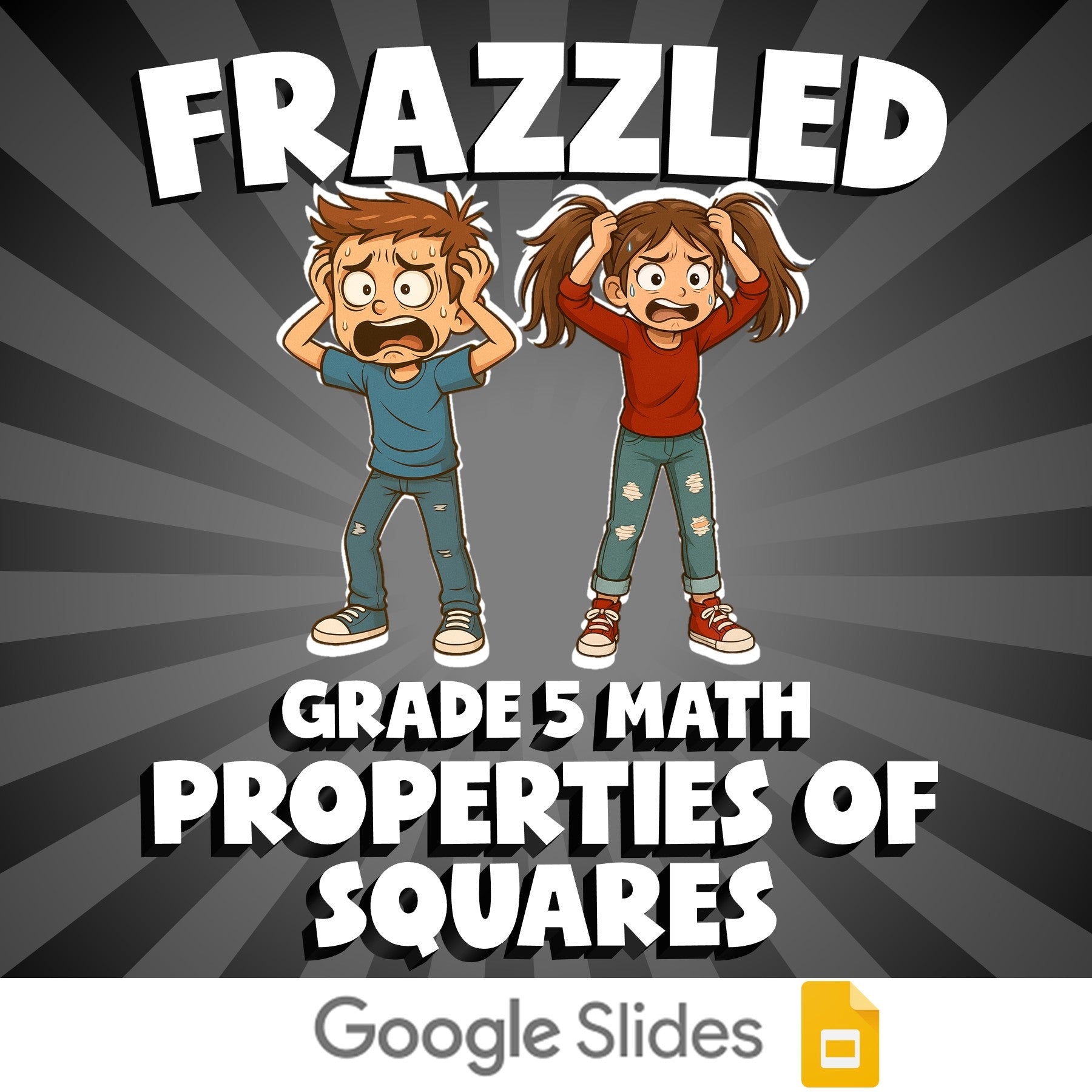 Properties of Squares FRAZZLED Math Game - No Prep Grade 5 Review Activity