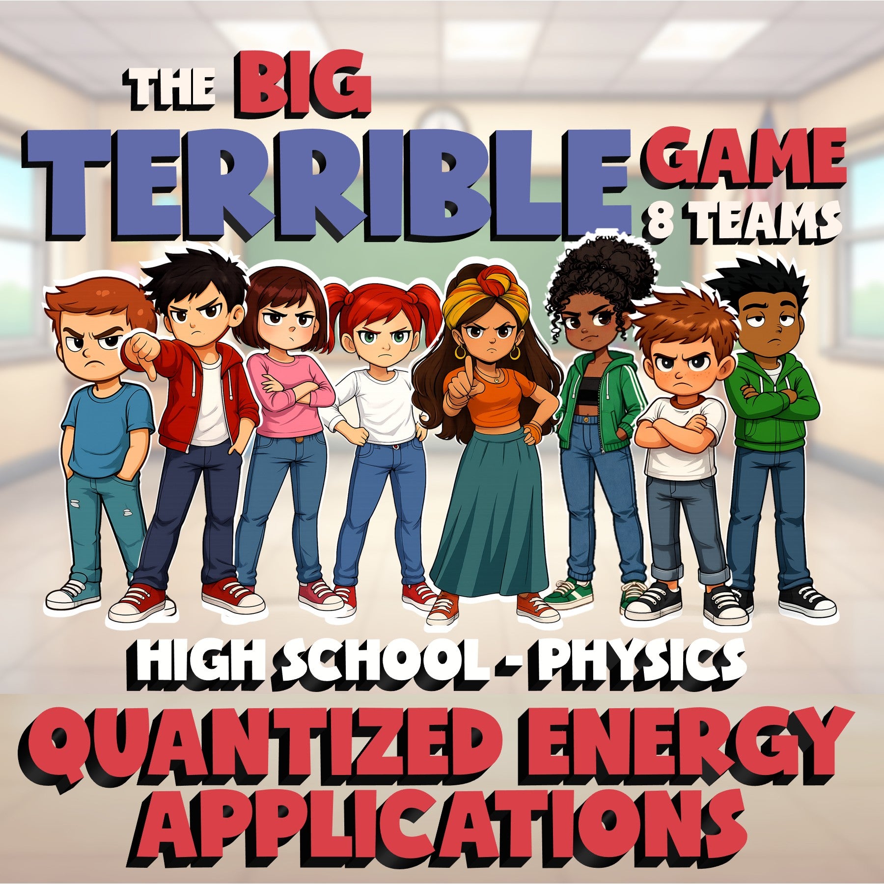 Quantized Energy Applications BIG TERRIBLE GAME - No Prep Physics Science Review