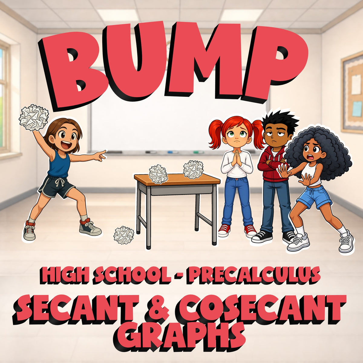 Secant & Cosecant Graphs BUMP Math Game - No Prep PreCalculus Review Activity