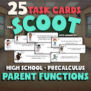Parent Functions SCOOT TASK CARDS Math Game - No Prep PreCalculus Review