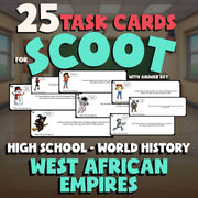 West African Empires SCOOT TASK CARDS Game - No Prep World History Review