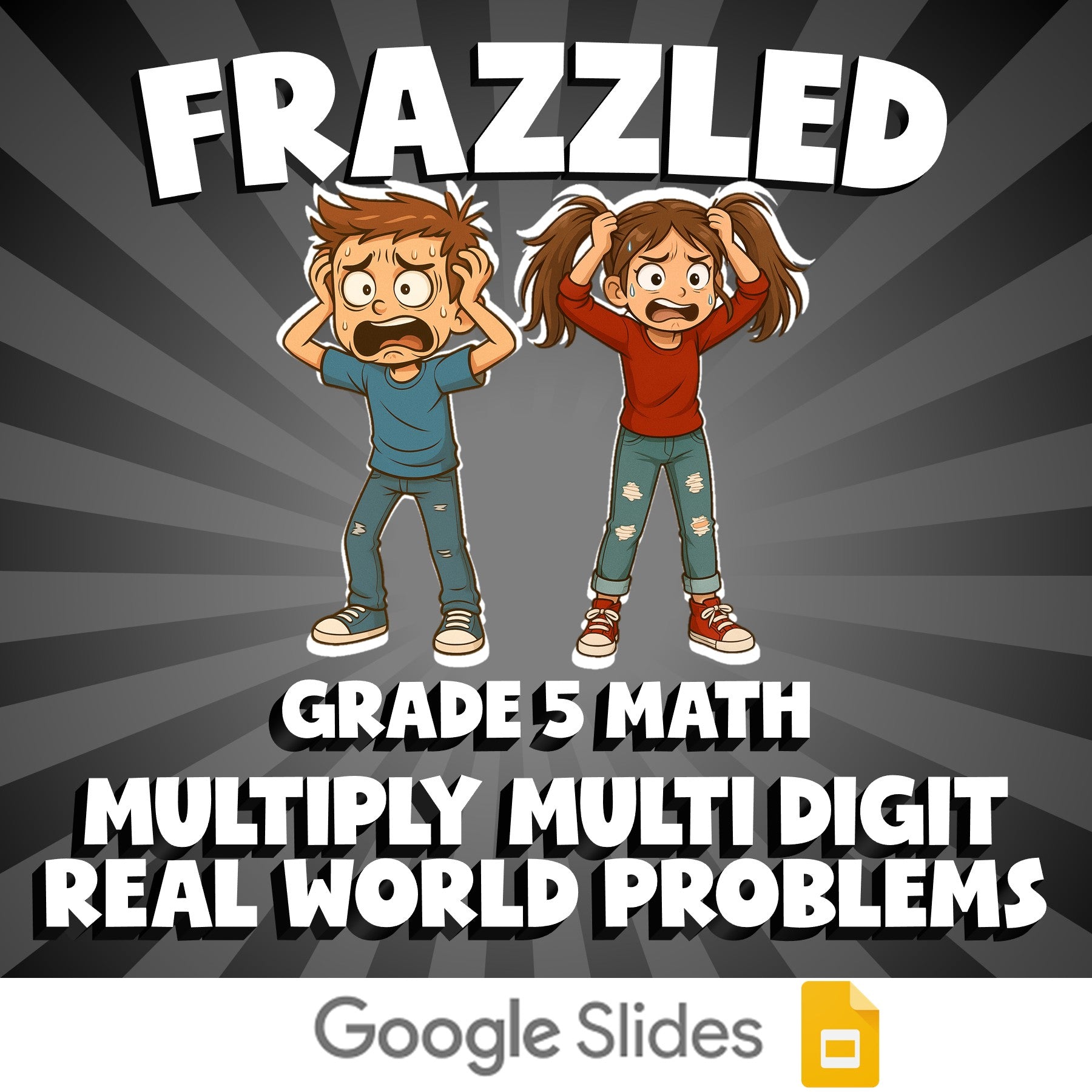 Multiply Multi Digit Real World Problems FRAZZLED Math Game - No Prep Grade 5