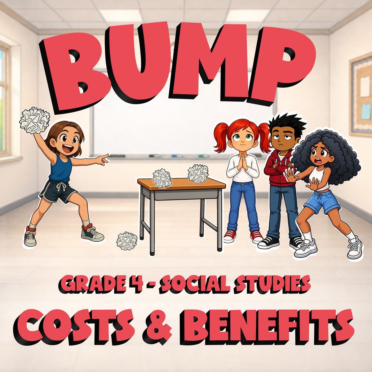 Costs & Benefits BUMP Socials Game - No Prep Grade 4 Review Activity