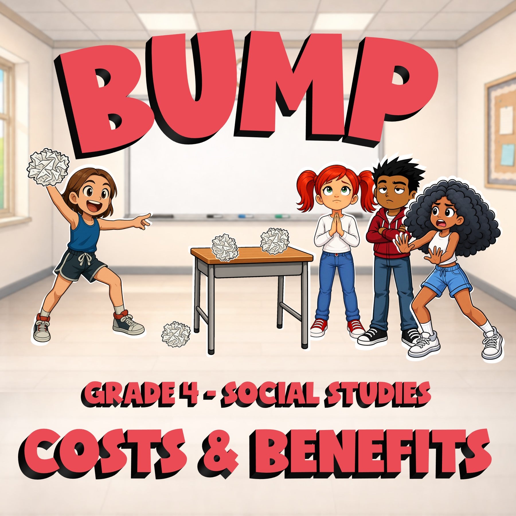 Costs & Benefits BUMP Socials Game - No Prep Grade 4 Review Activity