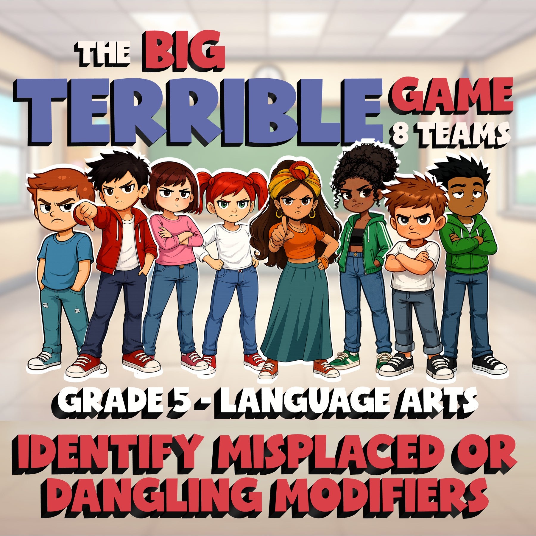 Identify Misplaced or Dangling Modifiers BIG TERRIBLE GAME - Grade 5 ELA Review