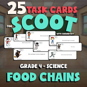Food Chains SCOOT TASK CARDS Science Game - No Prep Grade 4 Review Activity