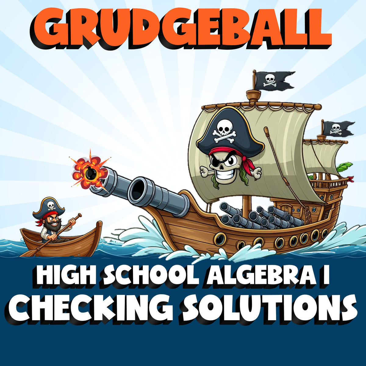 Checking Solutions GRUDGEBALL Math Game - No Prep Algebra 1 Review Activity
