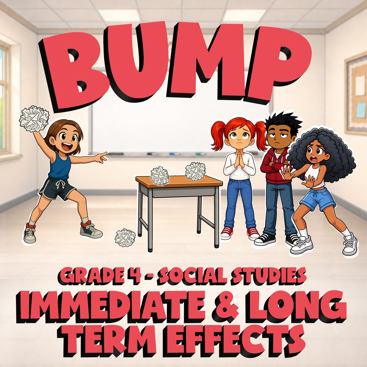 Immediate & Long Term Effects BUMP Socials Game - No Prep Grade 4 Review