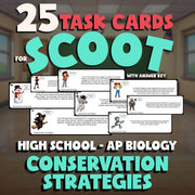Conservation Strategies SCOOT TASK CARDS Science Game - No Prep AP Biology