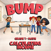 Calculating Income BUMP Math Game - No Prep Grade 7 Review Activity
